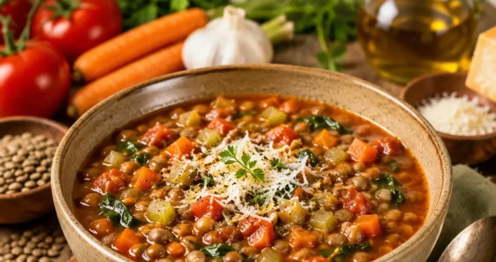 Easy Italian Lentil Soup Recipe with Fresh Ingredients